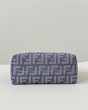 Kitlife Fendi Boston Tote Bag Grey Denim Jacquard Bag 20x9x12cm - 3