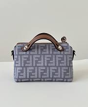 Kitlife Fendi Boston Tote Bag Grey Denim Jacquard Bag 20x9x12cm - 2