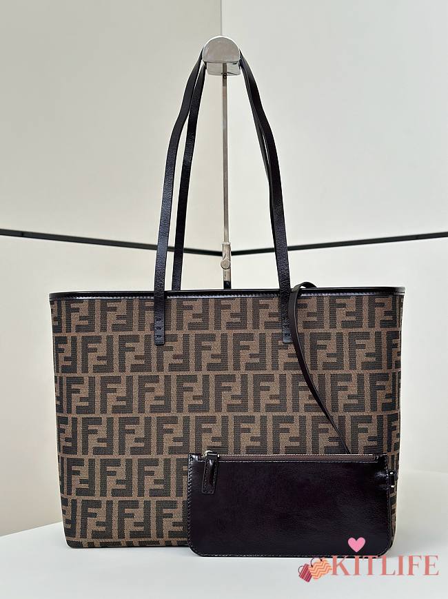 Kitlife Fendi Brown FF Monogram Tote Bag 34x13x27cm - 1