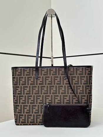 Kitlife Fendi Brown FF Monogram Tote Bag 34x13x27cm