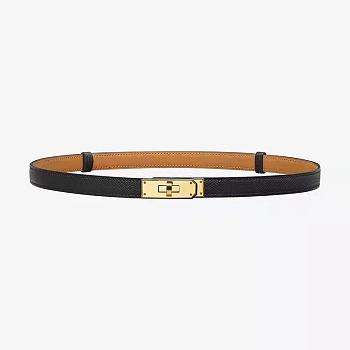 Kitlife Hermes Kelly Belt Black With Gold / Silver Buckle 1.8cm