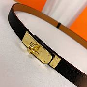 Kitlife Hermes Kelly Belt Black With Gold / Silver Buckle 1.8cm - 2