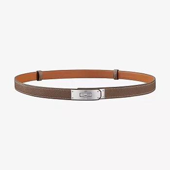Kitlife Hermes Kelly Belt Grey With Silver Buckle 1.8cm
