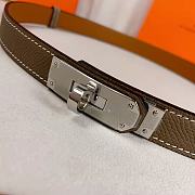 Kitlife Hermes Kelly Belt Grey With Silver Buckle 1.8cm - 6