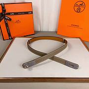 Kitlife Hermes Kelly Belt Grey With Silver Buckle 1.8cm - 5