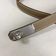 Kitlife Hermes Kelly Belt Grey With Silver Buckle 1.8cm - 4