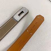 Kitlife Hermes Kelly Belt Grey With Silver Buckle 1.8cm - 3