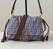 Kitlife Fendi Grey Denim Mamma Baguette Bag 16x13x10cm - 1