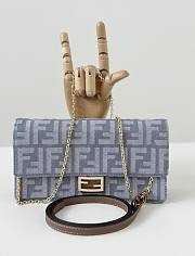 Kitlife Fendi Baguette Chain Bag Grey Denim 21x5x11.5cm - 1