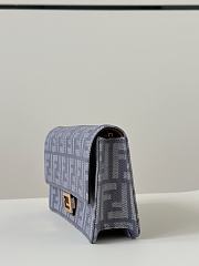 Kitlife Fendi Baguette Chain Bag Grey Denim 21x5x11.5cm - 4