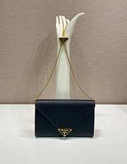 Kitlife Prada Saffiano Black Leather Shoulder Bag 20x11.5cm - 1