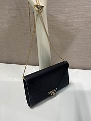 Kitlife Prada Saffiano Black Leather Shoulder Bag 20x11.5cm - 6