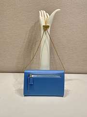 Kitlife Prada Saffiano Blue Leather Shoulder Bag 20x11.5cm - 3