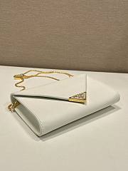 Kitlife Prada Saffiano White Leather Shoulder Bag 20x11.5cm - 3