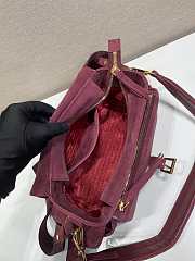 Kitlife Prada Explore Medium Burgundy Suede Shoulder Bag With Flap 1BD394 30x14x10cm - 6