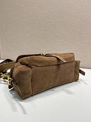 Kitlife Prada Explore Medium Cocoa Brown Suede Shoulder Bag With Flap 1BD394 30x14x10cm - 3