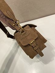 Kitlife Prada Explore Medium Cocoa Brown Suede Shoulder Bag With Flap 1BD394 30x14x10cm - 2