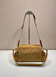 Kitlife Prada Explore Medium Cinnamon Suede Shoulder Bag With Flap 1BD394 30x14x10cm - 6