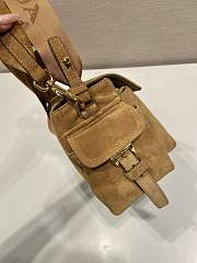 Kitlife Prada Explore Medium Cinnamon Suede Shoulder Bag With Flap 1BD394 30x14x10cm - 5