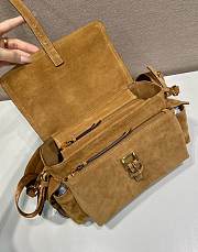 Kitlife Prada Explore Medium Cinnamon Suede Shoulder Bag With Flap 1BD394 30x14x10cm - 2
