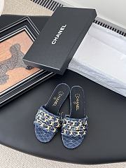 Kitlife Chanel 25C Chain Slides in Dark Blue - 1