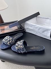 Kitlife Chanel 25C Chain Slides in Dark Blue - 4