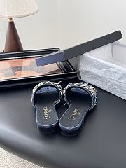 Kitlife Chanel 25C Chain Slides in Dark Blue - 3