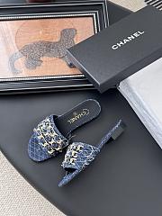Kitlife Chanel 25C Chain Slides in Dark Blue - 2
