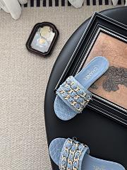 Kitlife Chanel 25C Chain Slides in Light Blue - 6