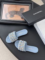 Kitlife Chanel 25C Chain Slides in Light Blue - 5