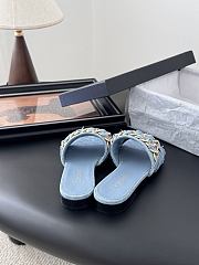 Kitlife Chanel 25C Chain Slides in Light Blue - 3