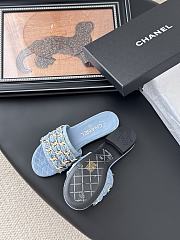 Kitlife Chanel 25C Chain Slides in Light Blue - 2