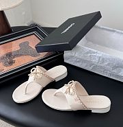 Kitlife Chanel 25C Bow Chain Slides White - 5