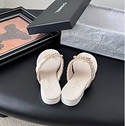 Kitlife Chanel 25C Bow Chain Slides White - 4