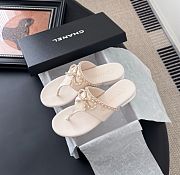 Kitlife Chanel 25C Bow Chain Slides White - 2