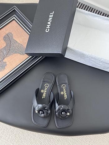 Kitlife Chanel 25K Camellia Slippers Black 