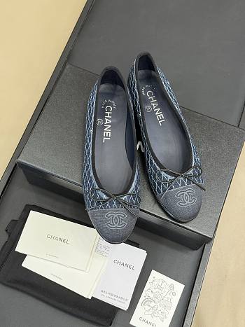 Kitlife Chanel Classic Ballet Shoes Dark Blue 