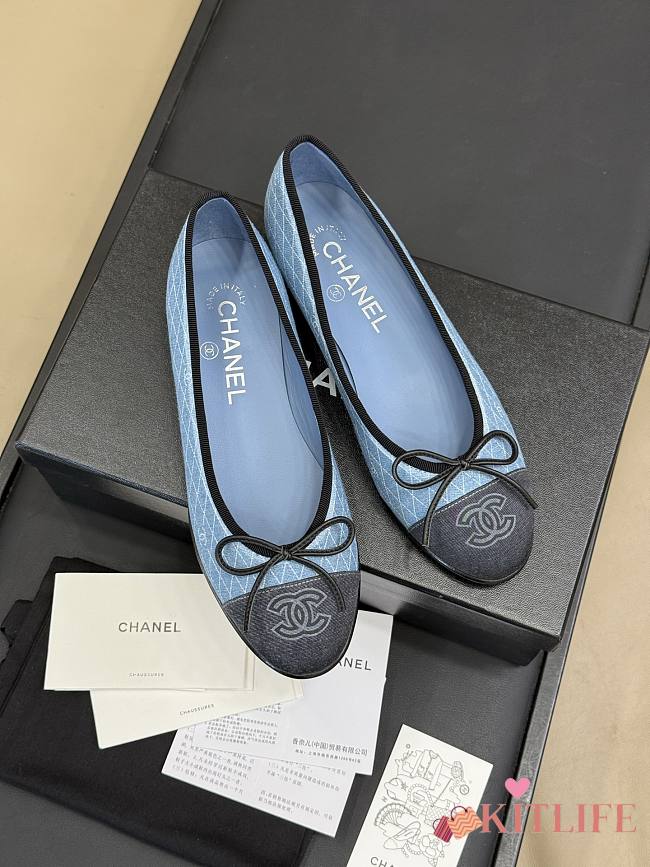 Kitlife Chanel Classic Ballet Shoes Light Blue - 1