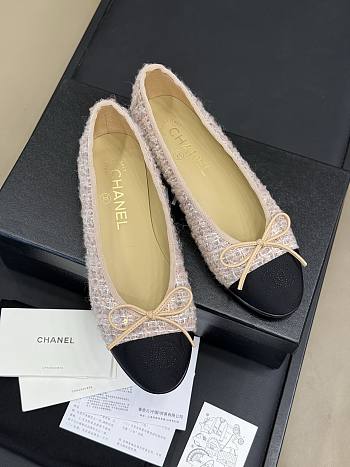 Kitlife Chanel Classic Ballet Shoes Beige Tweed