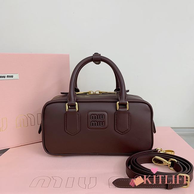Kitlife Miu Miu Arcadie Leather Bag Briarwood 500142 22x10.5x7.5cm - 1