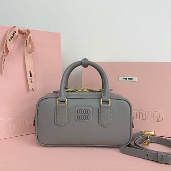 Kitlife Miu Miu Arcadie Leather Bag Grey 500142 22x10.5x7.5cm