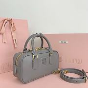 Kitlife Miu Miu Arcadie Leather Bag Grey 500142 22x10.5x7.5cm - 6