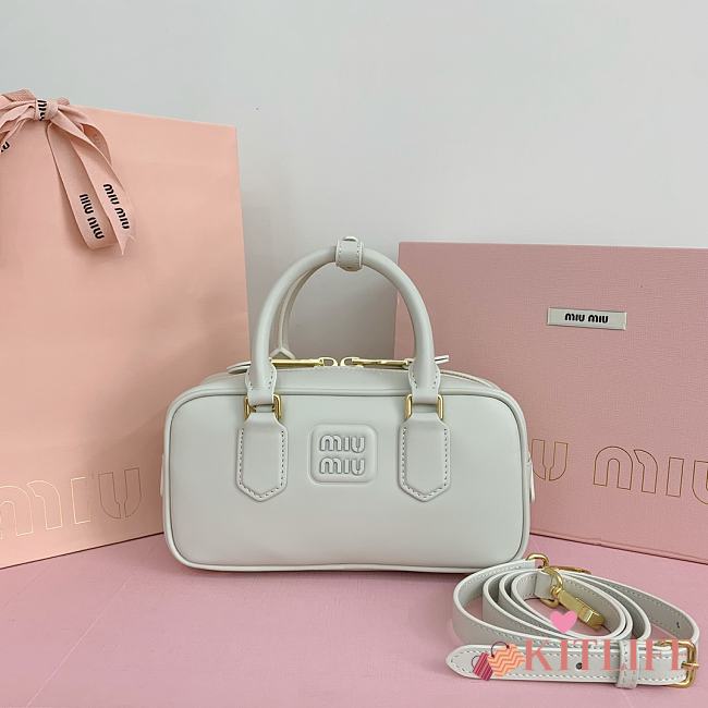 Kitlife Miu Miu Arcadie Leather Bag White 500142 22x10.5x7.5cm - 1