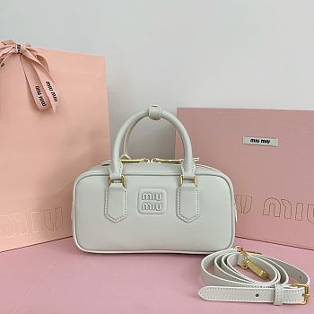 Kitlife Miu Miu Arcadie Leather Bag White 500142 22x10.5x7.5cm