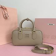 Kitlife Miu Miu Arcadie Leather Bag Beige 500142 22x10.5x7.5cm - 1