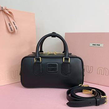 Kitlife Miu Miu Arcadie Leather Bag Black 500142 22x10.5x7.5cm
