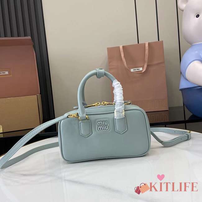 Kitlife Miu Miu Arcadie Leather Bag Light Blue 500142 22x10.5x7.5cm - 1