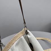 Kitlife Miu Miu Ivy Raffia-effect And Linen Bag in Natural 5BG231 35x40cm - 6