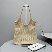 Kitlife Miu Miu Ivy Raffia-effect And Linen Bag in Natural 5BG231 35x40cm - 4