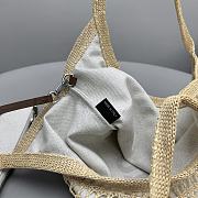 Kitlife Miu Miu Ivy Raffia-effect And Linen Bag in Natural 5BG231 35x40cm - 2
